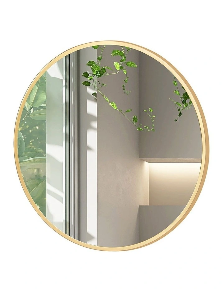 Wall Mirror Round Bathroom Decor 50cm in Gold