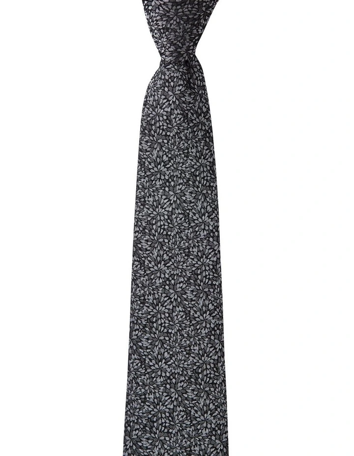 Ice Crystals Silk Tie in Charcoal