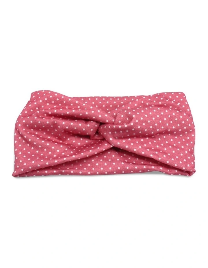 Polka Dot Crossover Hair Wrap in Pink
