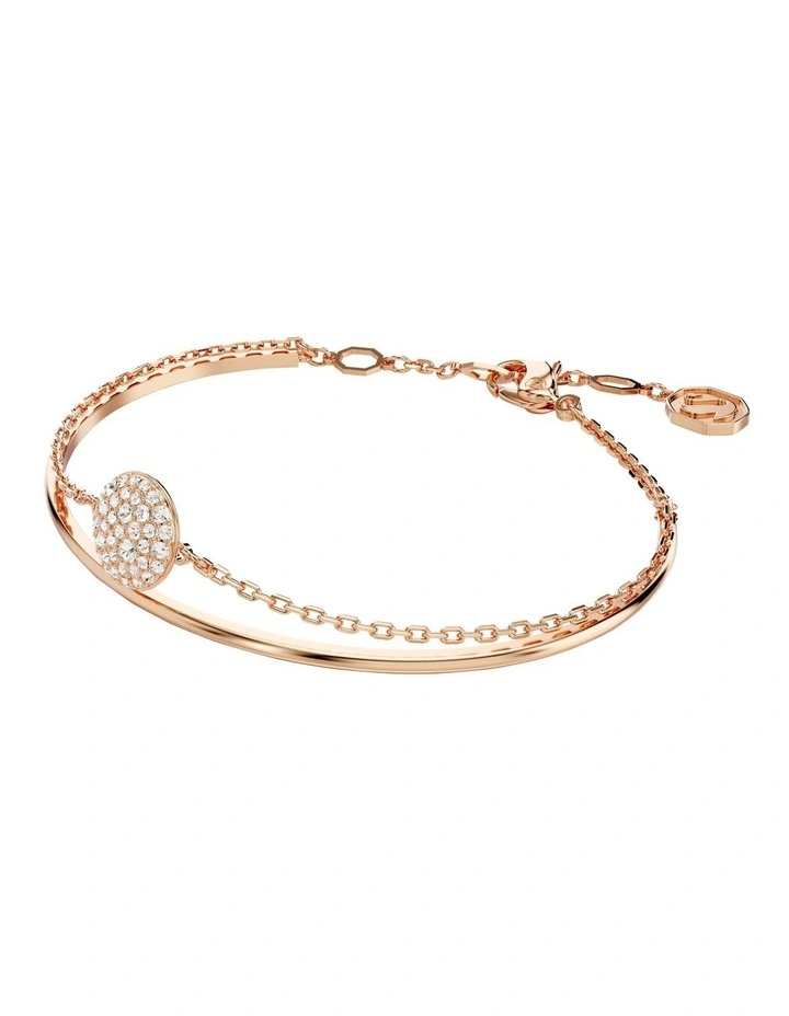 Meteora Rose Gold Tone Plated Bangle in White