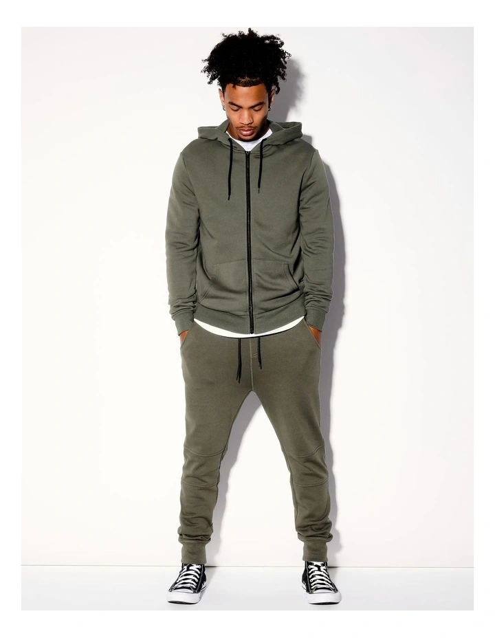 Mitchell Zip Thru Hoodie in Green