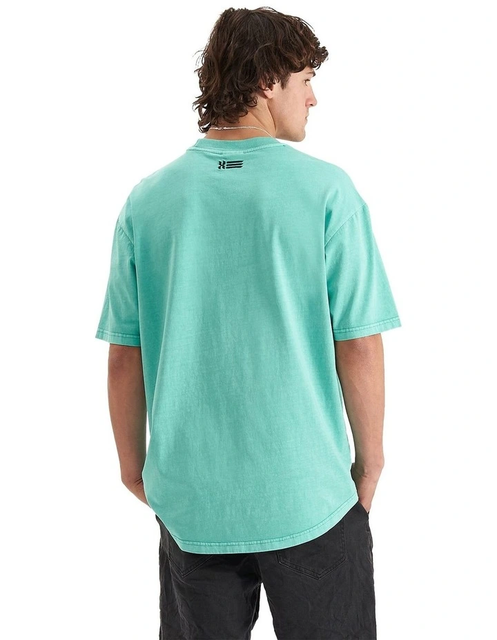 Marathon Heavy Box Fit Scoop Tee in Pigment Mint Green