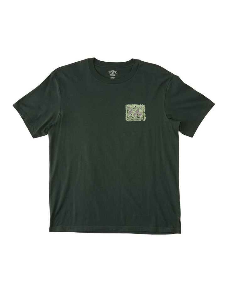 Crayon Wave T-shirt in Dark Forest