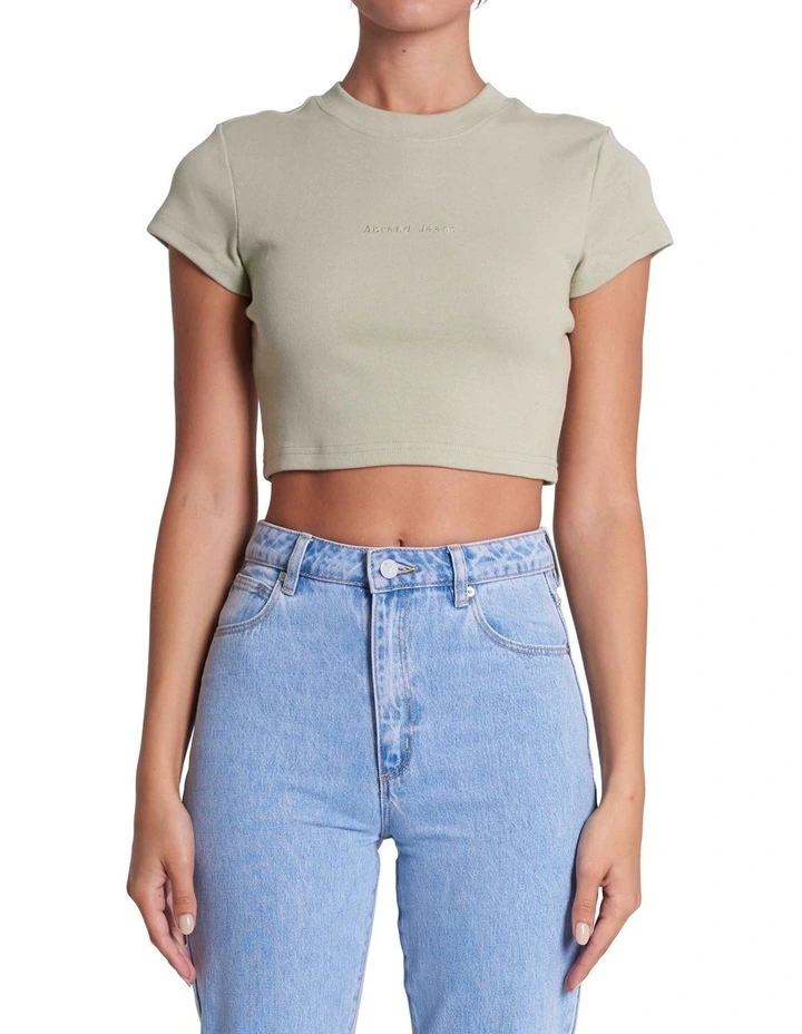 90S Crop Tee in Sage
