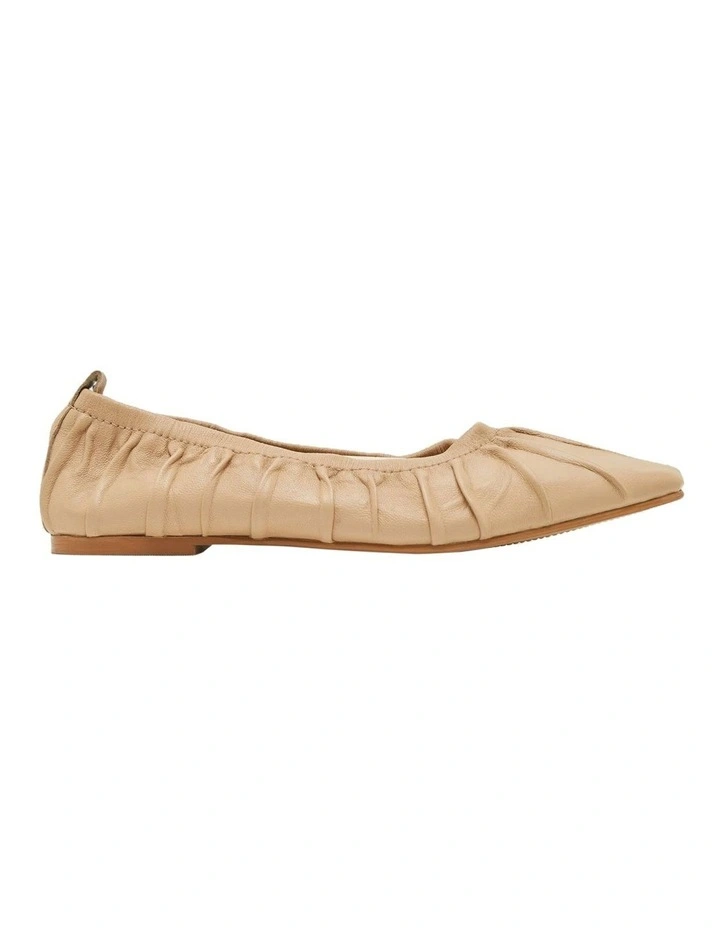 Sylvie Rouched Ballet Flat in Nude