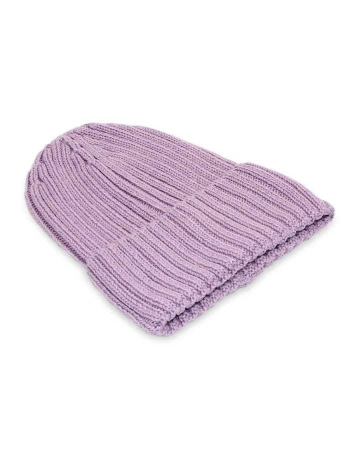 Mia Wool Blend Beanie in Lilac