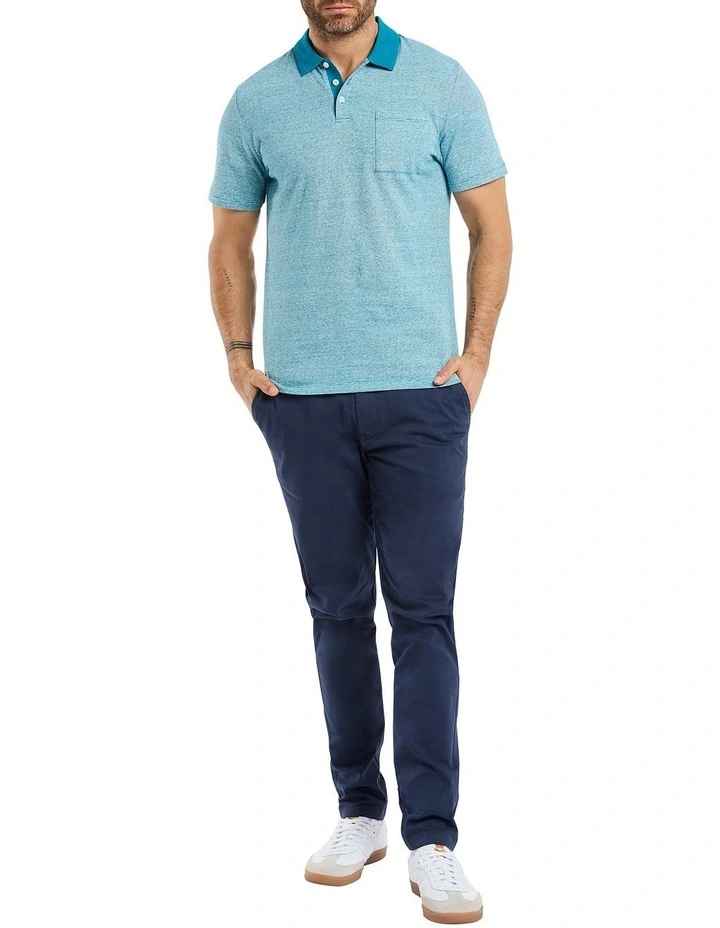 Bernard Jersey Polo in Atlantic Stripe