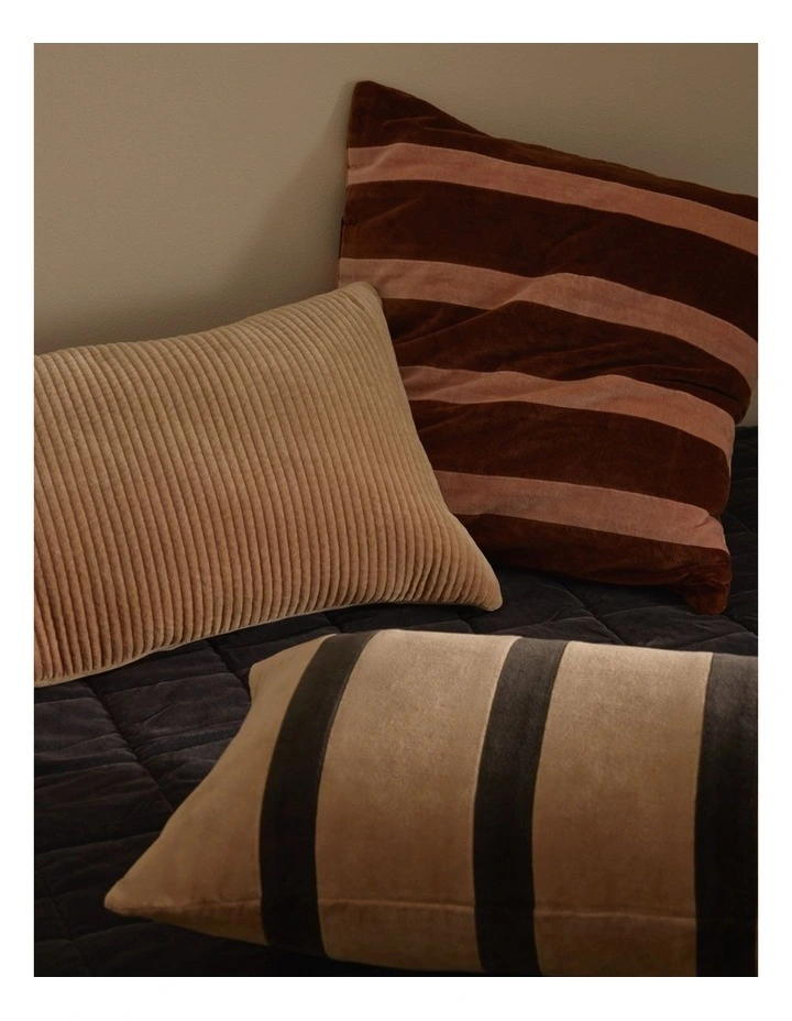 Marlon Organically Grown Cotton Velvet Cushion 40x60cm in Fawn