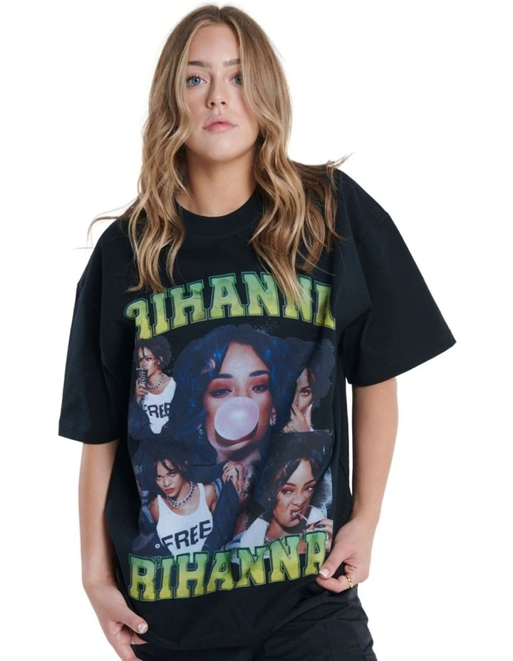 Rhianna Bootleg T-shirt in Black