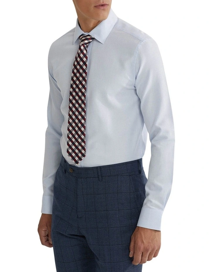 Beckton Slim Fit Dobby Shirt in Blue