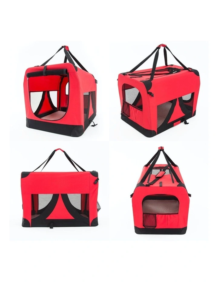 Portable Soft Pet Crate L in Red
