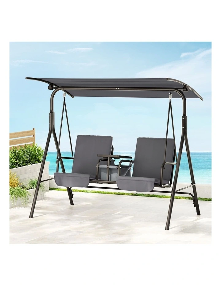 Swing Chair Garden Furniture 2 Seater in Grey
