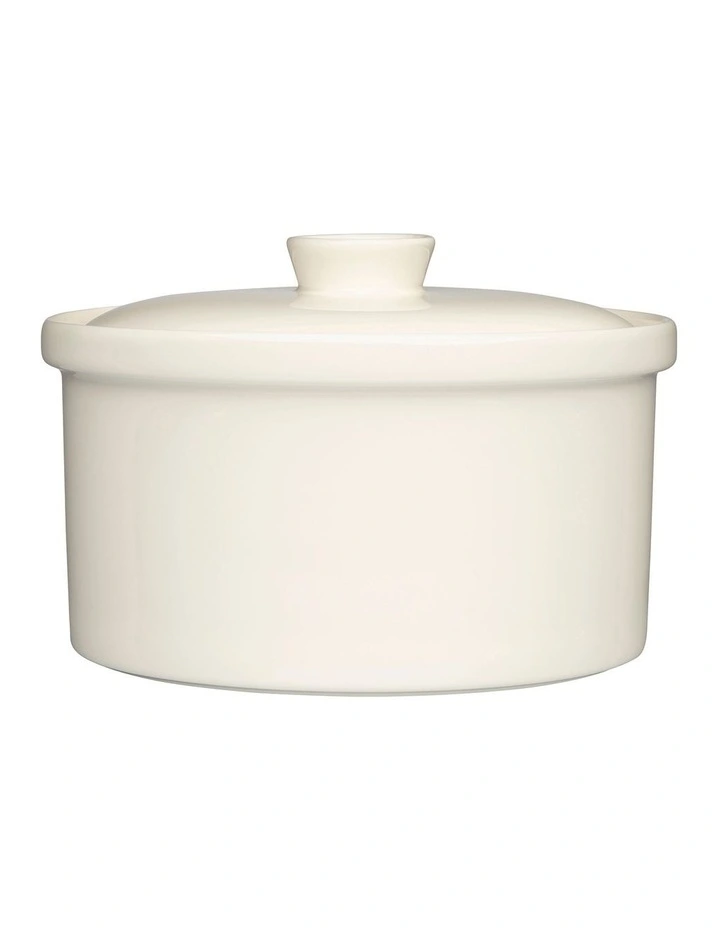Teema White Pot with Lid in White