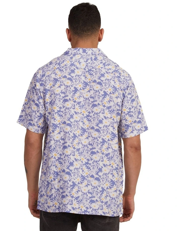 Dais Floral Short Sleeve Shirt in Purple