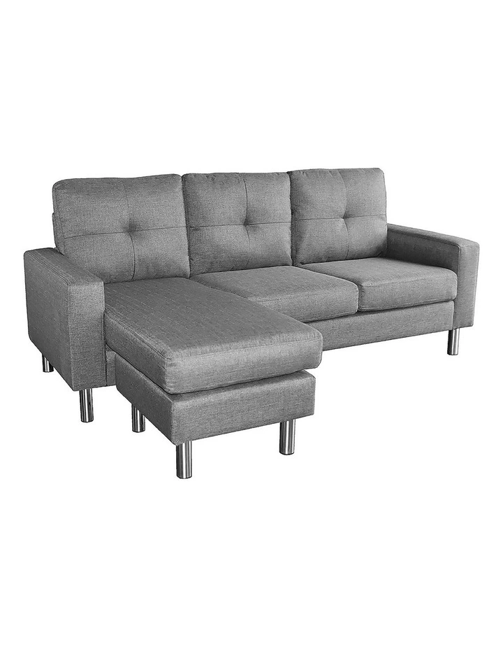 Adjustable Linen Corner Sofa Lounge Couch Furniture Chair Chaise Grey