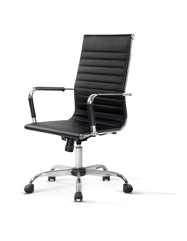 PU Leather High Back Office Chair in Black