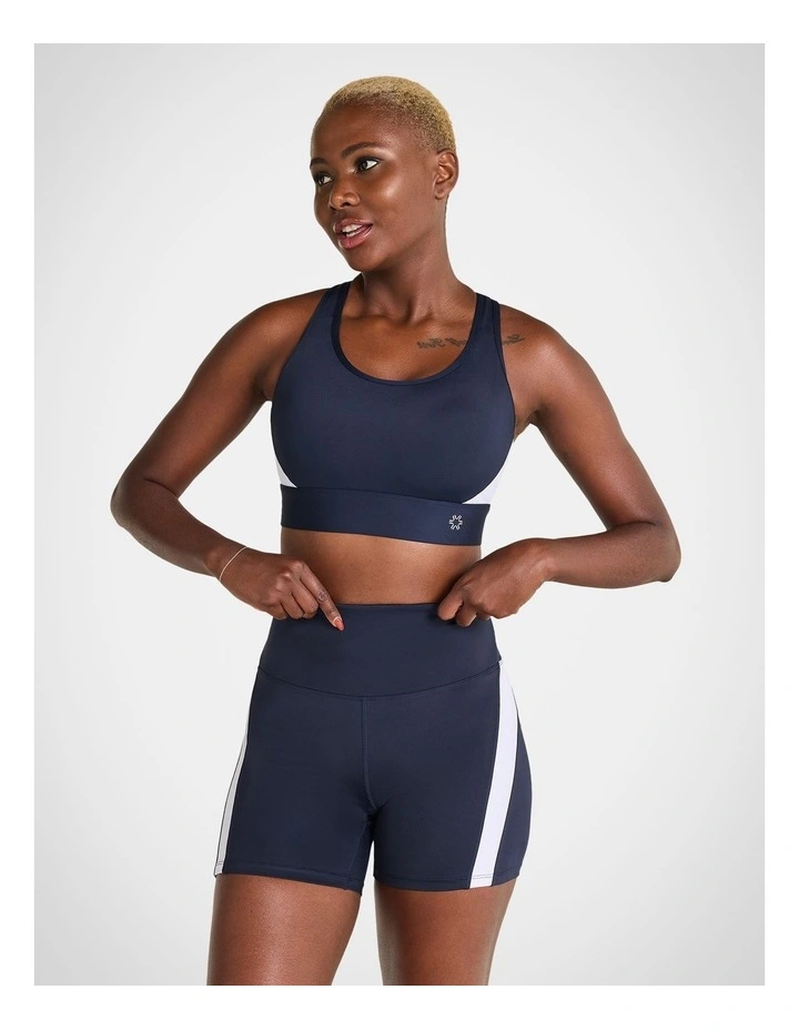 Adjustable High Impact Sports Bra in Indigo