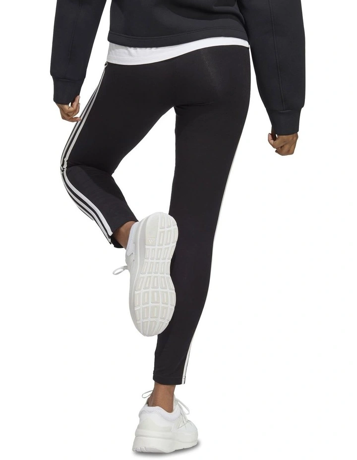 3-Stripes High-Waisted Leggings in Black/White