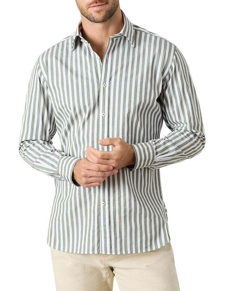 Charlton Stripe Shirt in Green