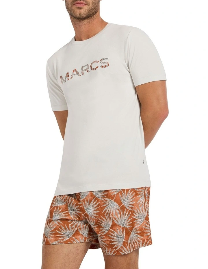 Frond-zone Pyjama Short Set in Red Multi