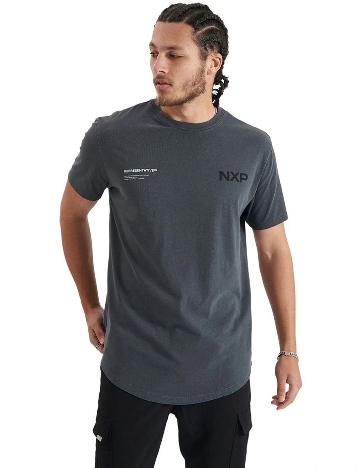 Delta Time Dual Curved Tee in Pigment Asphalt