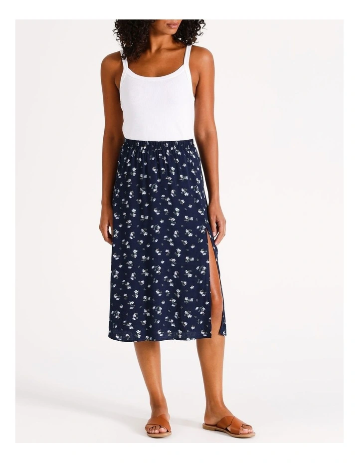 Judy Midi Skirt in Navy Blazer
