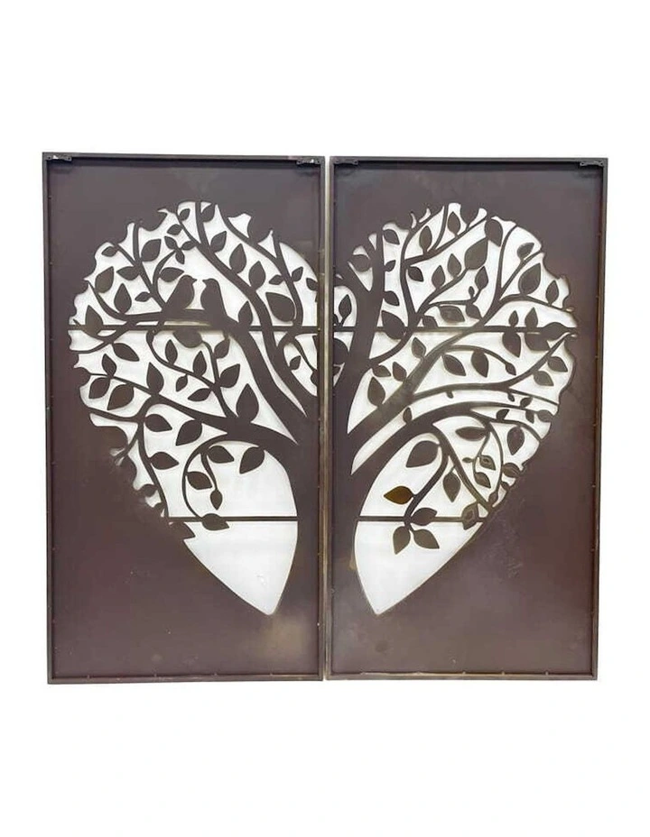 Laser Cut Tree Of Life 3-Piece Nature Wall Art in Brown