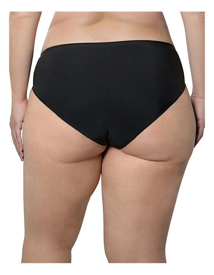 Bonded Seamless-Effect Hipster Brief in Black