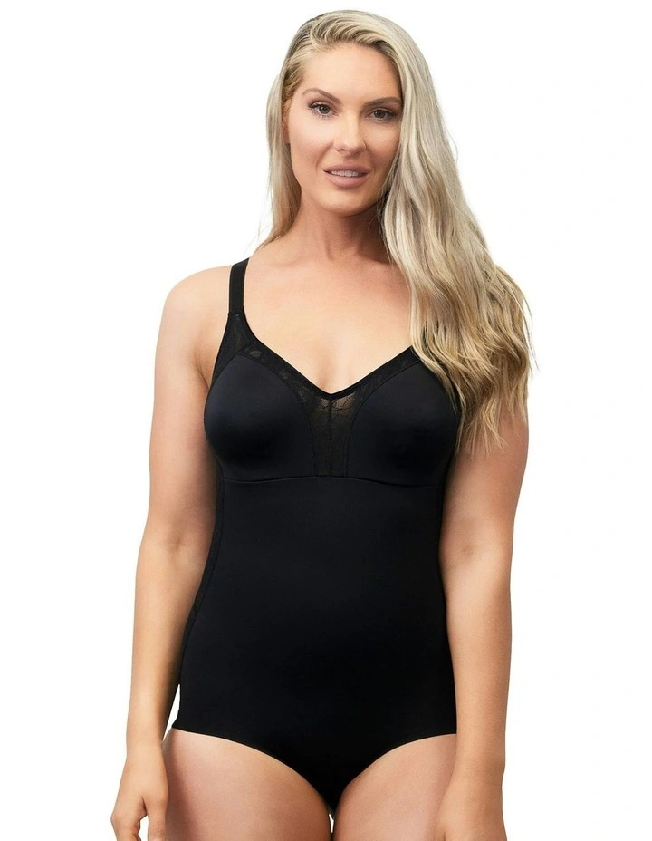 Minimiser Cup Shaping Bodysuit With Lace in Black