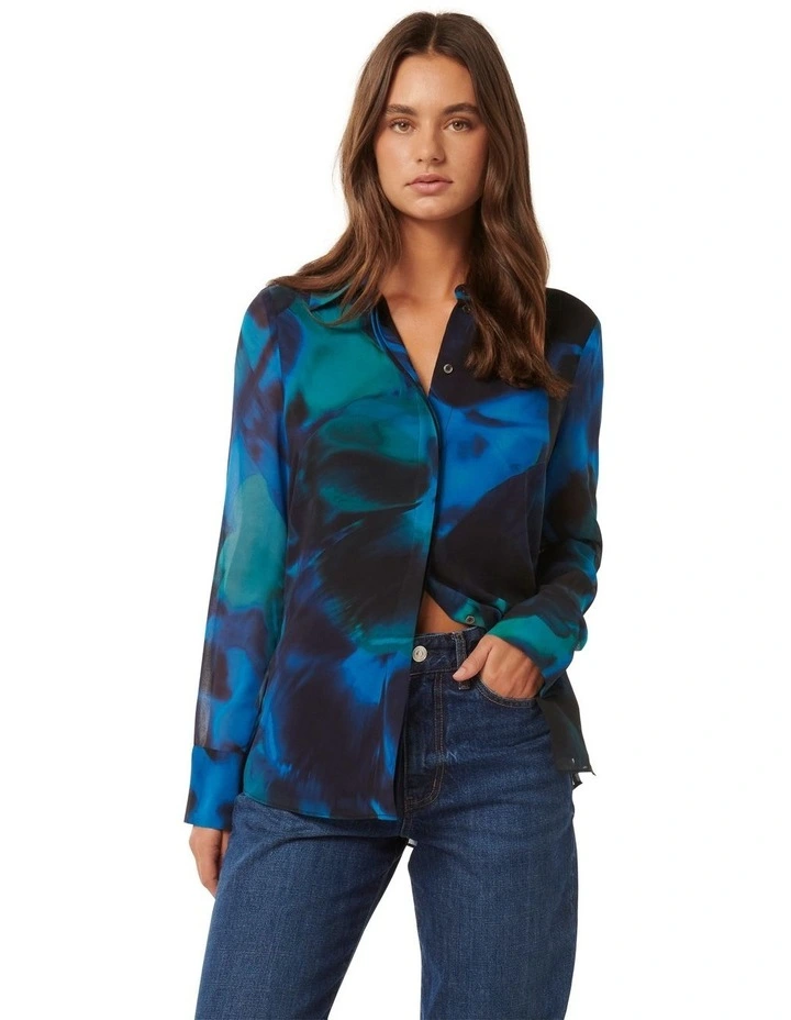 Maeve Print Shirt in Blue