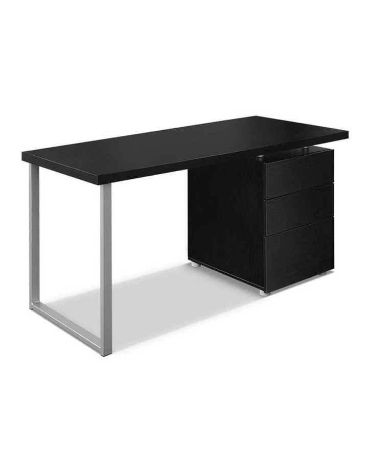 Metal Desk with 3 Drawers Black