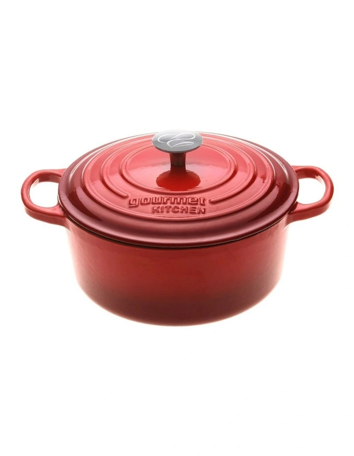 Cast Iron Casserole 28cm in Cherry Red