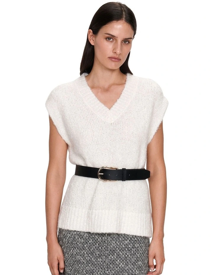 Boucle Mohair Vest in Winter White