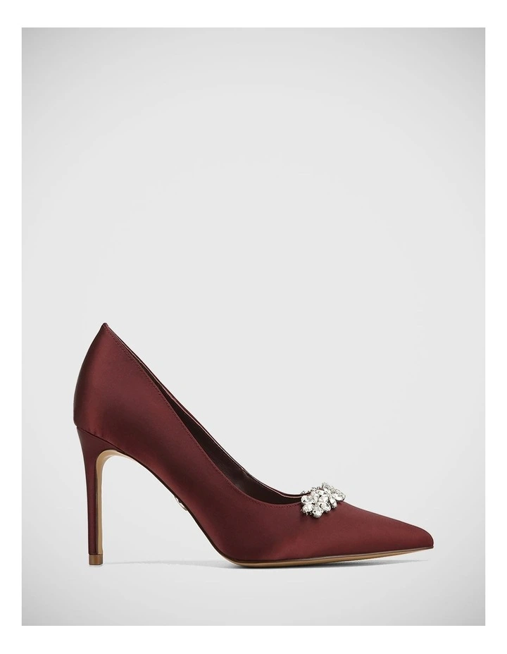Starry Recycled Satin Pump in Burgundy