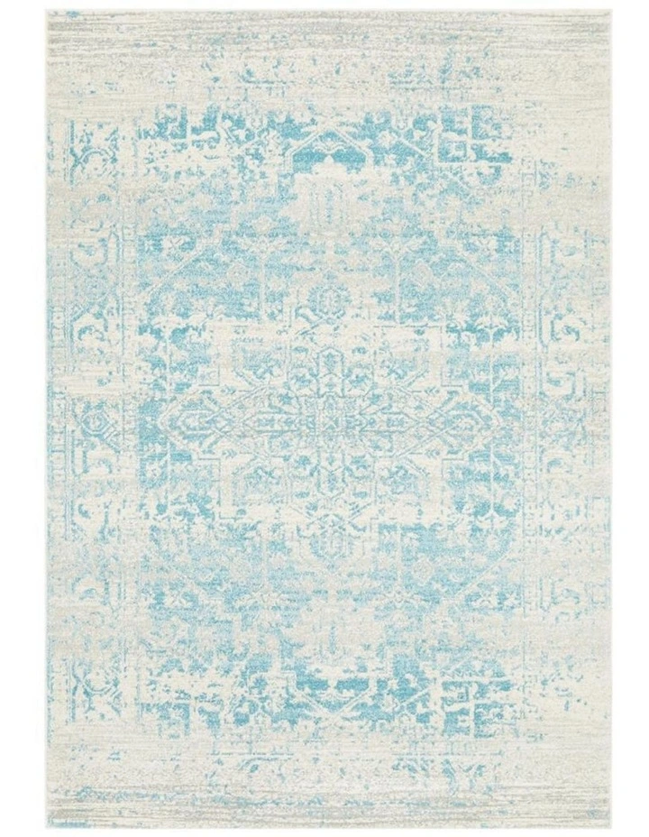Evoke Glacier Transitional Rug in White Blue