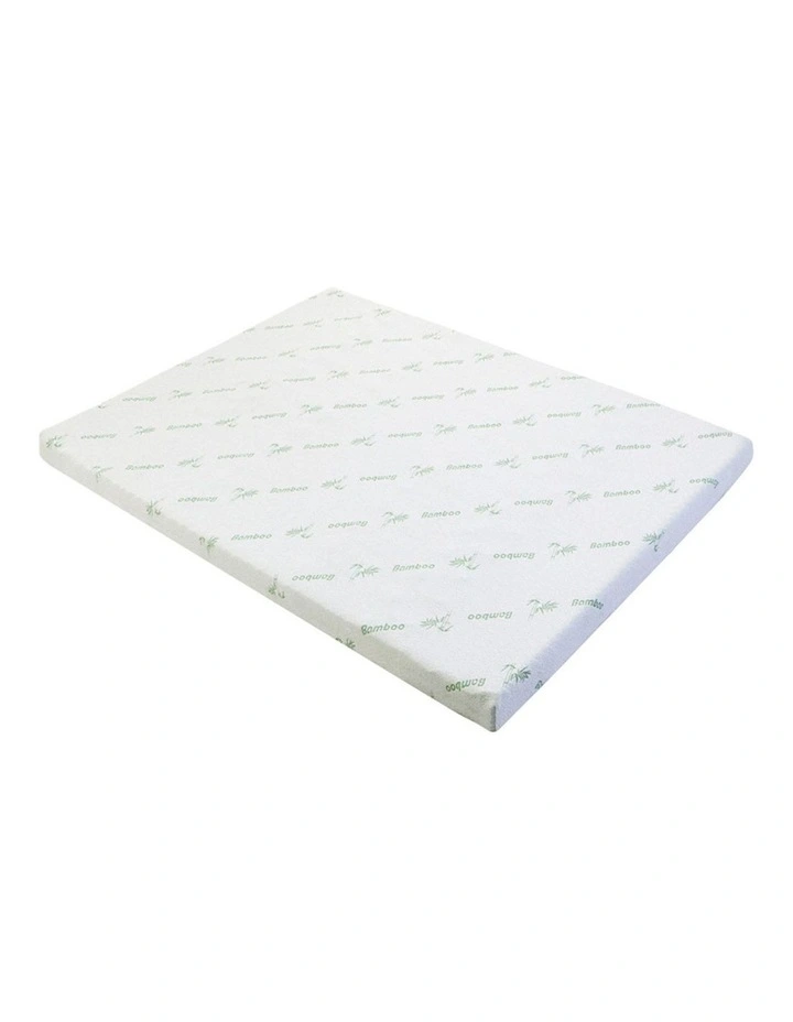 Memory Foam Topper with Bamboo Mattress Cover 8cm in White