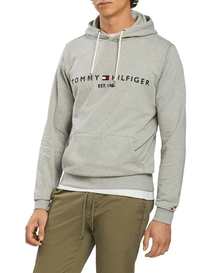 Tommy Logo Hoodie in Grey