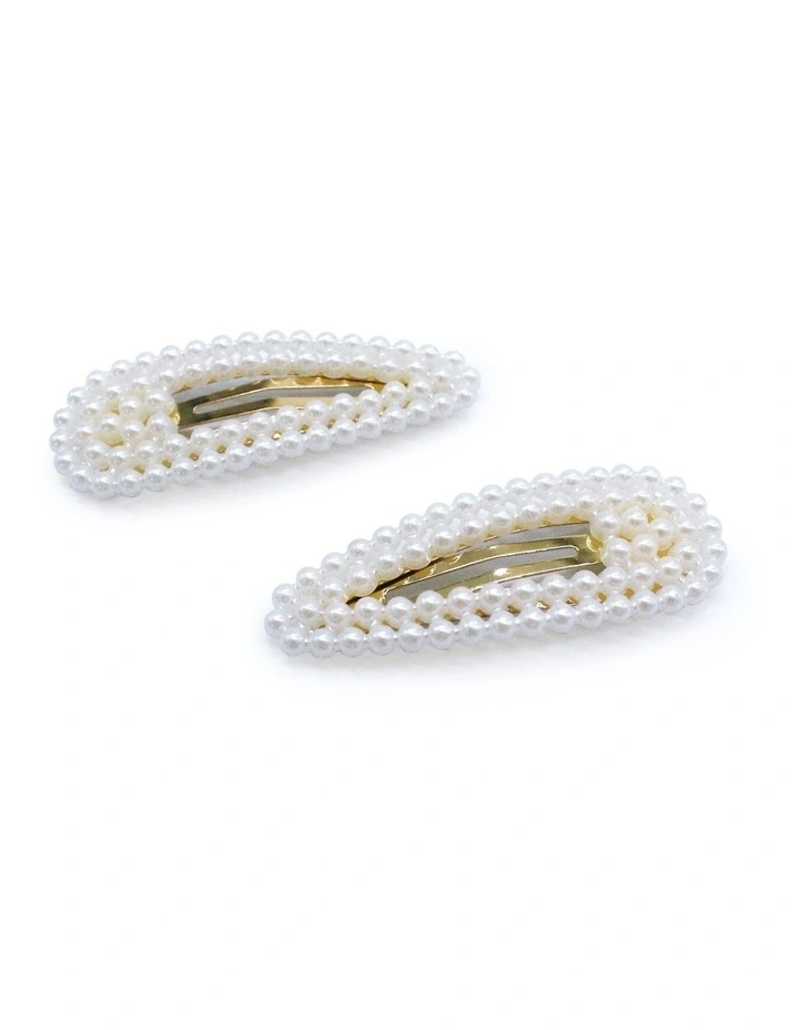 Pearl Clips 2 Pack in White