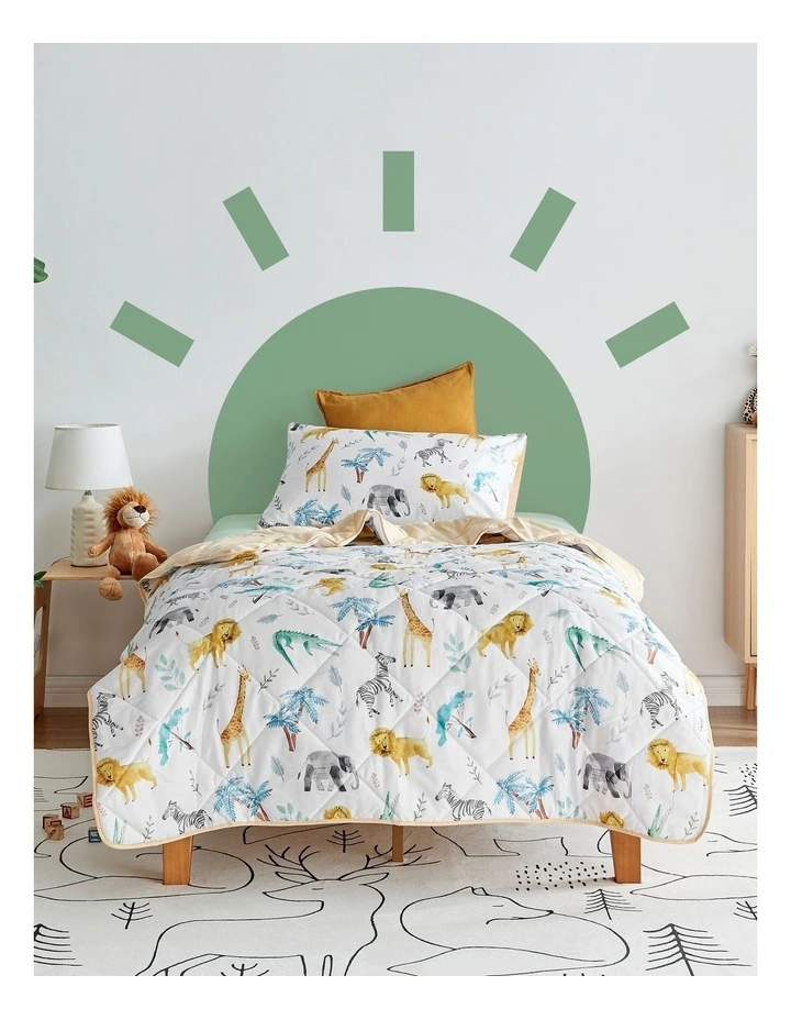 At The Zoo Comforter Set in White