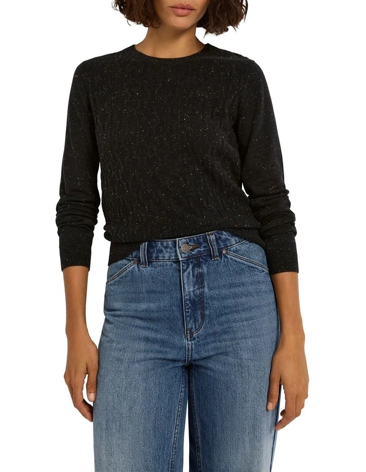 Willow Cotton Speckle Knit in Black