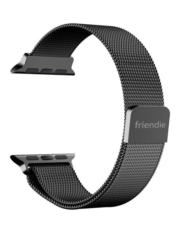 The Melbourne Stainless Steel Mesh Watchband in Black