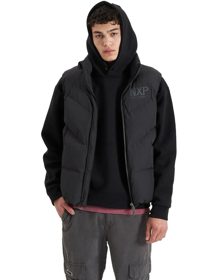 Solomon Puffer Vest in Jet Black