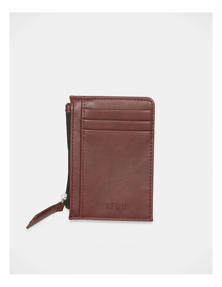 Zip Half Wallet in Burgundy