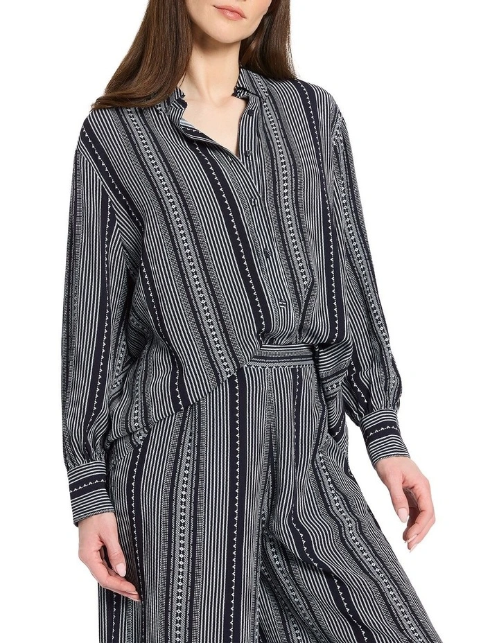Haven Blouse in Midnight/Ivory