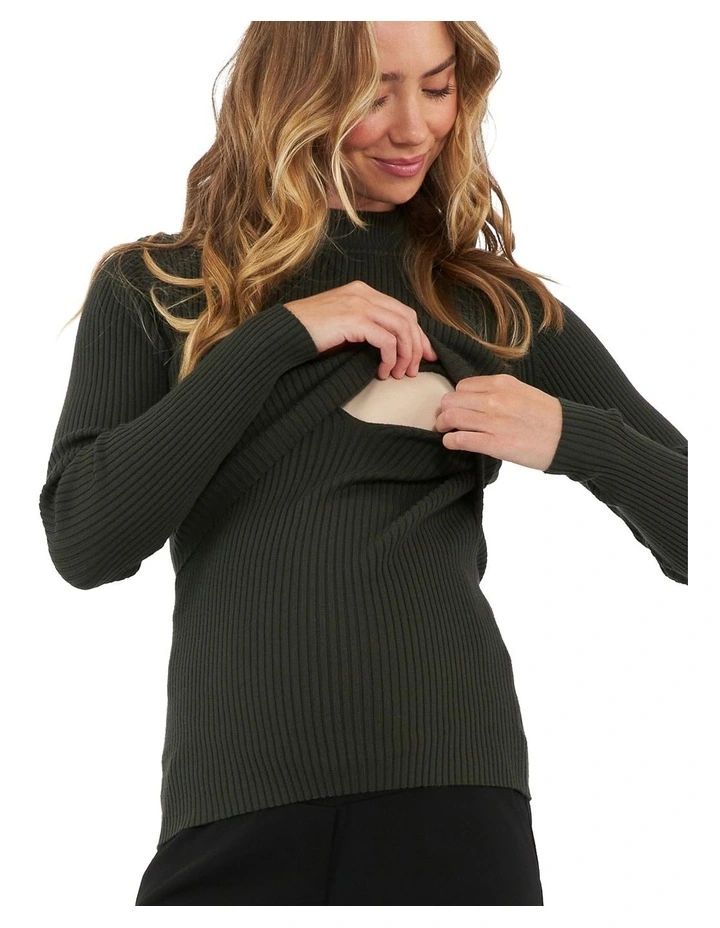 Lift Up Nursing Knit in Ivy