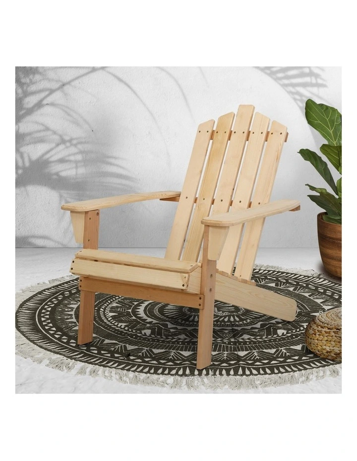 Outdoor Wooden Adirondack Chair in Natural