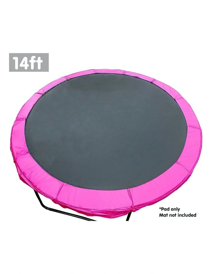 Pink 14ft Replacement Reinforced Outdoor Round Trampoline Spring Pad Cover