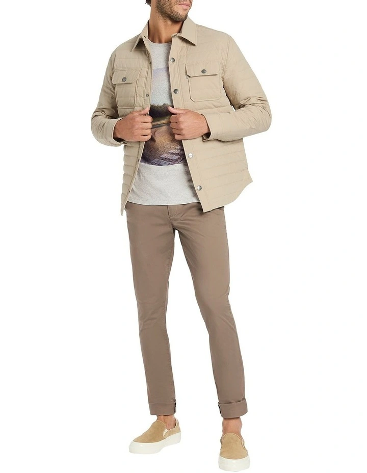 Kenji Padded Shacket in Beige