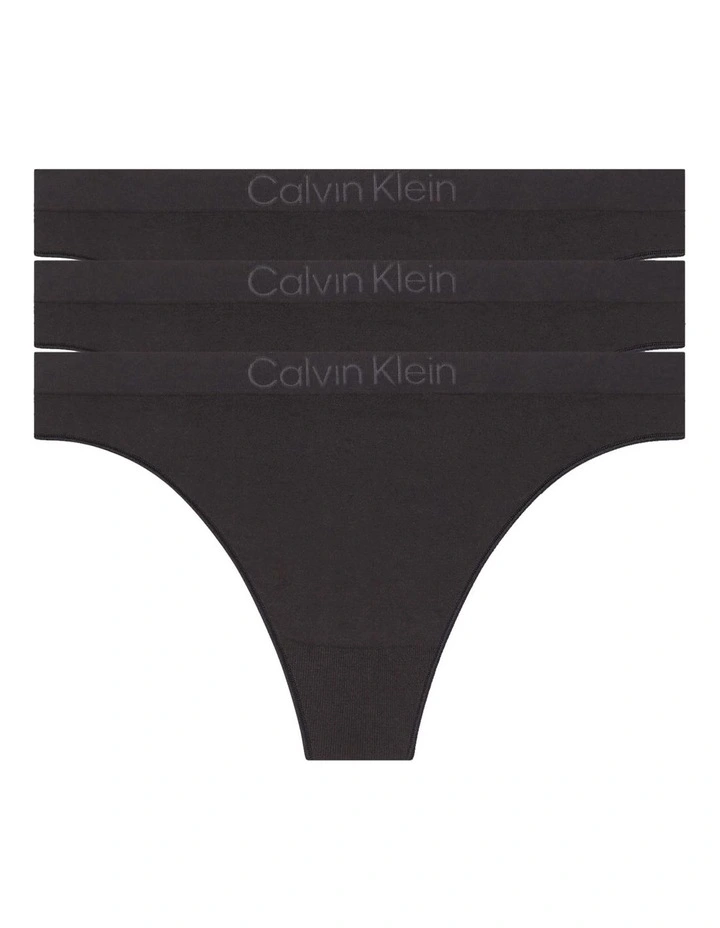 Bonded Flex Seamless Thong 3 Pack in Black