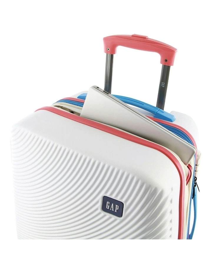 Stripe 56cm Hard-Shell Cabin Suitcase in White